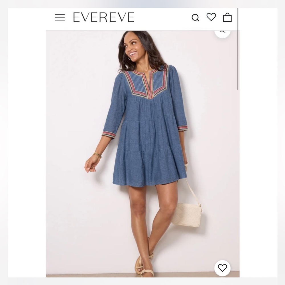 Denim dress with embroidery